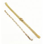 A 9ct yellow gold necklace and a 9ct yellow gold bracelet, combined approx 13.9g (2).Additional