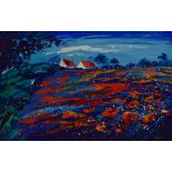 LYNN RODGIE; oil on canvas, 'Crimson Poppies II', signed lower left, 50 x 76.2cm, framed. (D)