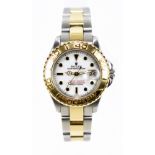 ROLEX; a lady's Yachtmaster Oyster Perceptual date wristwatch with bimetal bracelet, inner and outer