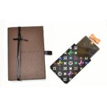 LOUIS VUITTON; a multi-coloured Etui mirror case and mirror, with a Vachetta cow hide leather top