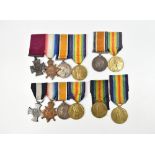 A mixed group of WWI medals including a War and Victory duo awarded to 27017 1.A.M. D. Nagle R.A.F.,