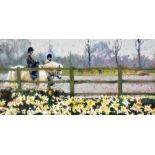 ROLF HARRIS; a signed limited edition print 'Riding in the Spring', no. 101/195, signed lower