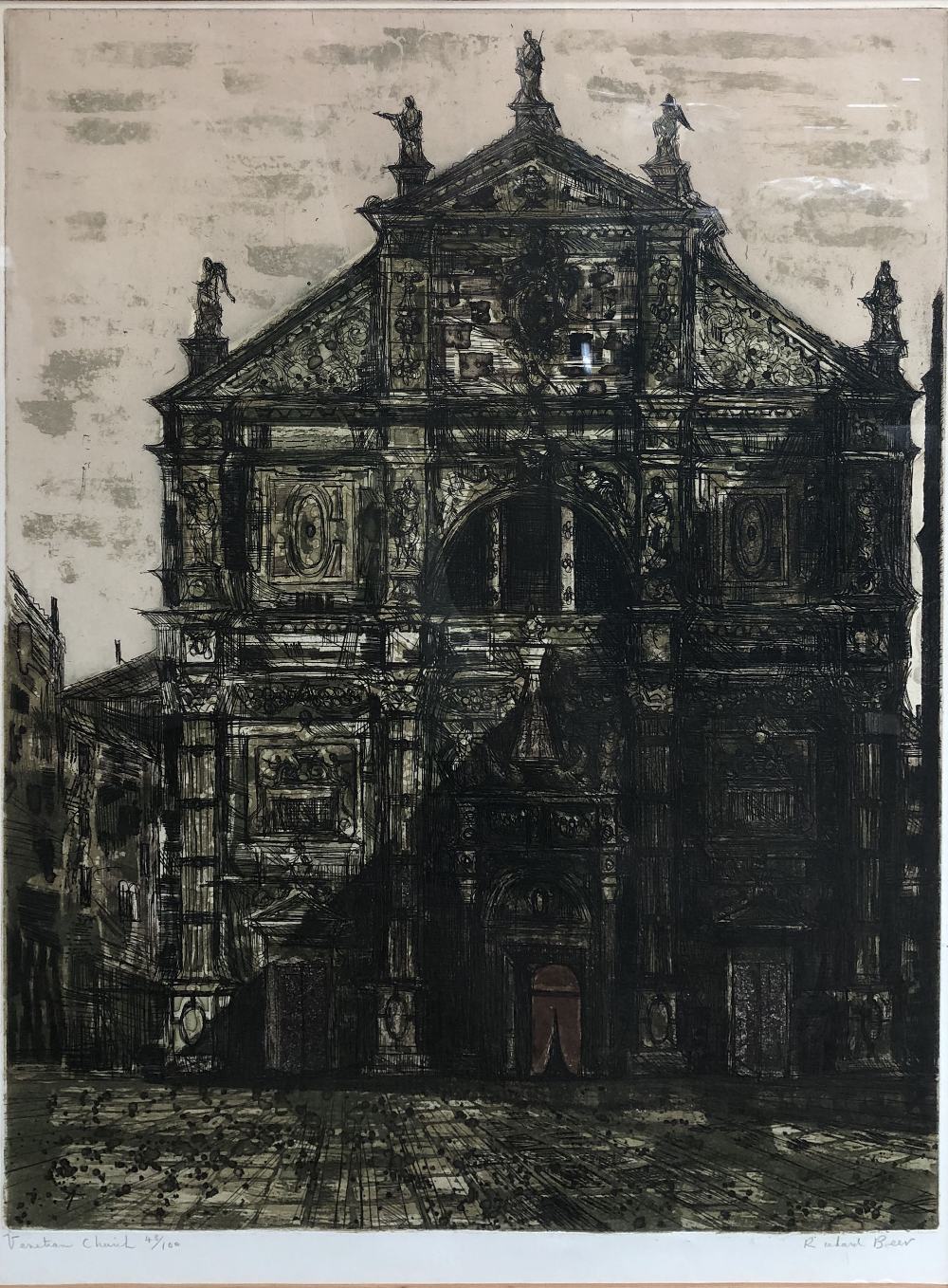 RICHARD BEER (1928-2017); pencil signed limited edition print 'Venetian Church' numbered 43-100,