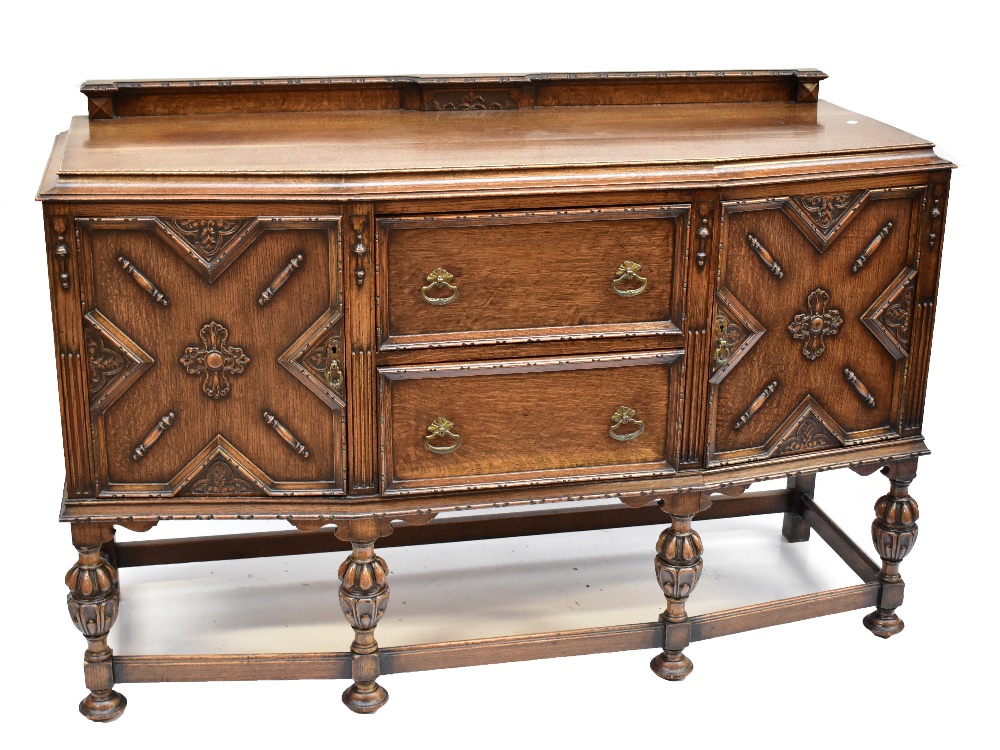 An early 20th century oak sideboard.