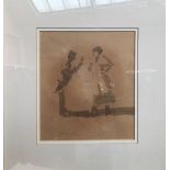 HAROLD RILEY DLIT FRCS DFA ATC (born 1934); ink and watercolour, 'Lovers' Quarrel', 24 x 21cm,