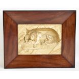 SCHWEGLER; a good and well carved 19th century ivory plaque depicting the Lion of Lucerne, signed