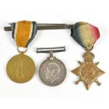A WWI medal trio comprising 1914-15 Star, War Medal and Victory Medal awarded to 14109 Pte. F. Holt.