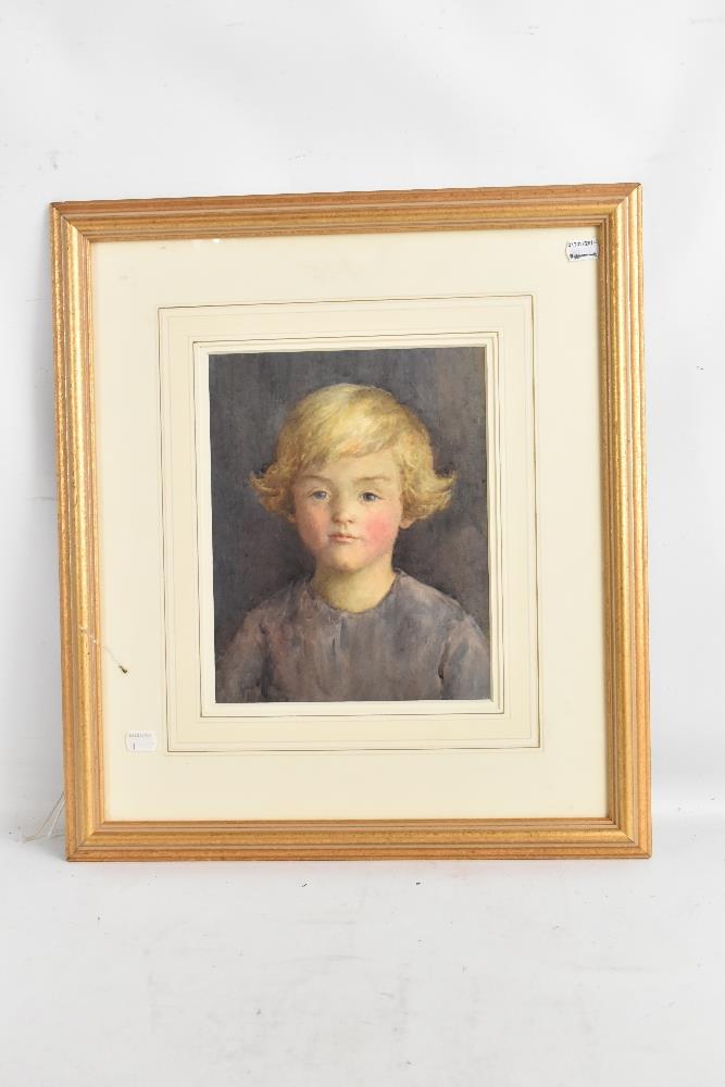 EARLY 20TH ENGLISH SCHOOL; watercolour, portrait of a child, unsigned, 28 x 22cm, framed and - Image 2 of 2