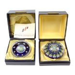 PERTHSHIRE; two glass paperweights, each having Millefiori decoration, one example dated 1972,