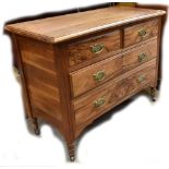 An early 20th century walnut dressing table, with two short over two long drawers, width 106cm.