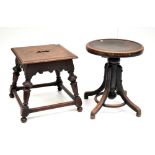 An oak stool and a bentwood stool (2).