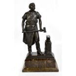 AUGUST SCHMIEMANN (1845-1927); a late 19th century well modelled bronze figure depicting a