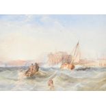 WITHDRAWN CIRCLE OF WILLIAM CLARKSON STANFIELD (1793-1867); watercolour, 'Calais', signed and