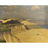 CAMPBELL ARCHIBALD MELLON (1878-1955); large oil on canvas, Hopton cliffs with Gorleston in the