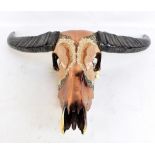 MARTINO AZZURO VERDICO & SWAROVSKI; a cow skull art wall mask, width 74cm, with original tags. (D)