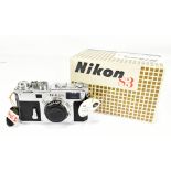 NIKON; a boxed S3 camera body only, with original tags and paperwork, no.6305867.