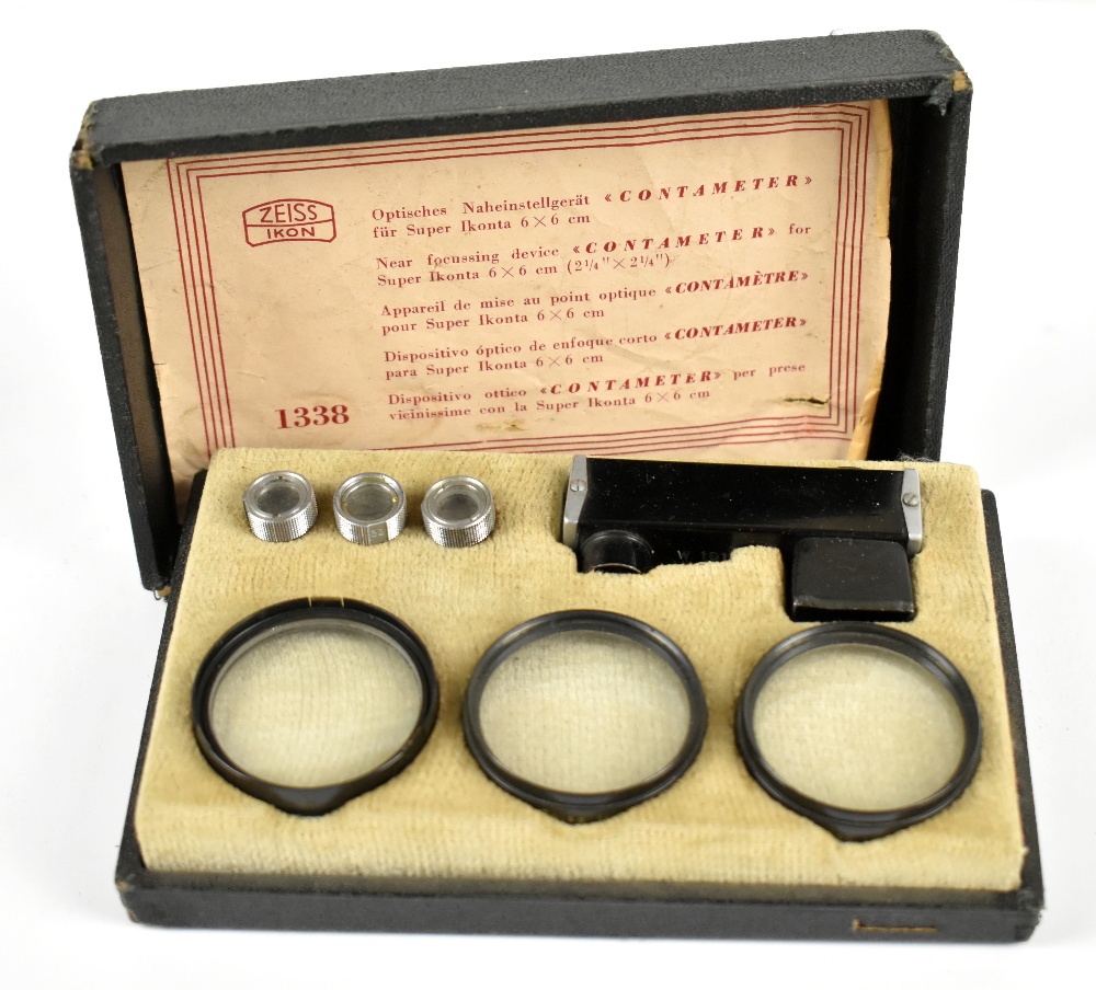 ZEISS; a contameter for Super Ikonta 6x6cm (2.25" x 2.25"), no.1338, also W.19129, boxed with