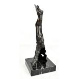 JENNINE PARKER; a bronze figure, 'Purity', numbered 50/195, raised on marble base, height 31cm,