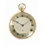 BREGUET; a fine and rare gold repeater open face pocket watch, circa 1815, with engine turned
