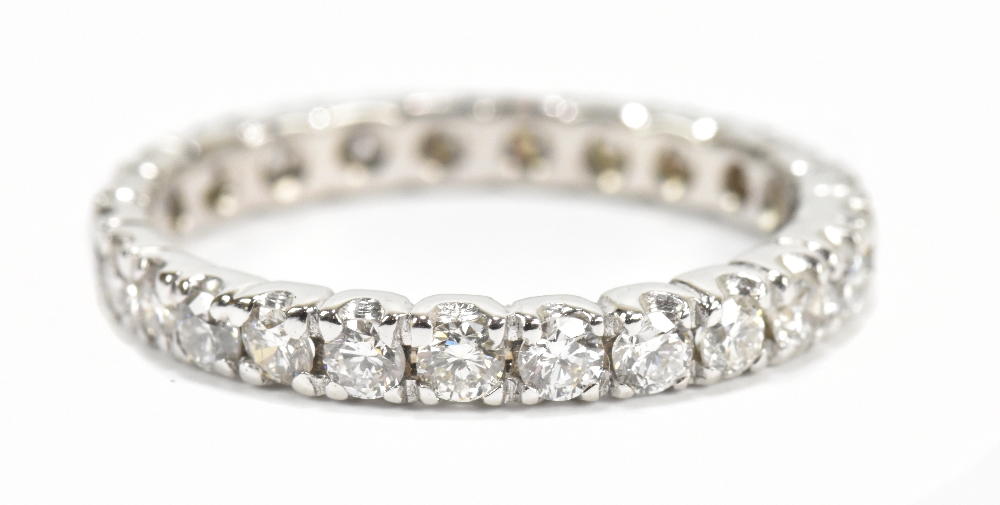 An 18ct white gold and diamond full eternity ring, diamond weight approx 0.62cts, size O 1/2, approx