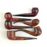 DUNHILL; three 'Bruyere' pipes and single 'Amber Root', 'Russet' and 'Inner Tube' examples (6).