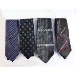 VERSACE; two silk ties, a silk Pal Zileri tie and a silk Zegna tie (4).