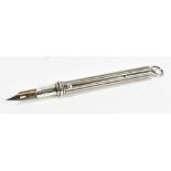 THOMAS HENRY VALE; an Edward VII hallmarked silver combination telescopic pencil and dip pen,