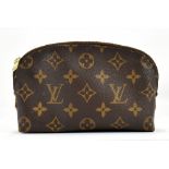 LOUIS VUITTON; a monogram cloth purse/make up bag, stamped C40929, 18 x 12 x 5cm.