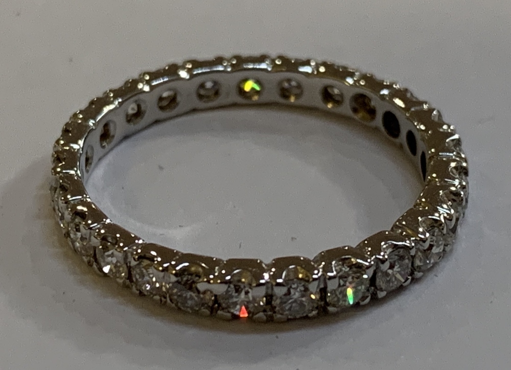 An 18ct white gold and diamond full eternity ring, diamond weight approx 0.62cts, size O 1/2, approx - Image 3 of 3