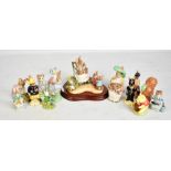 BESWICK; six Beatrix Potter figures with gold backstamps, including 'Peter Rabbit', 'Tom Kitten', '