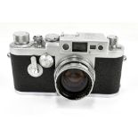 LEICA; a IIIG camera, no.980634, with collapsible Summitar F=5cm 1:2 lens, no.859954, cased, and