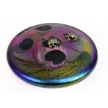 JOHN DITCHFIELD FOR GLASS FORM; 'Two Frogs on Lilypad' paperweight, signed and complete with