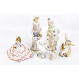 LLADRO; six figurines including clown, etc, only five boxes present. Additional InformationFingers