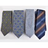 VERSACE; two silk ties, a Gucci silk striped tie and a silk Paul Zileri (4).
