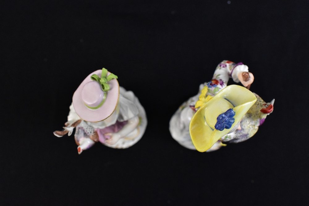 MEISSEN; a pair of mid-18th century figures of children with chickens modelled by Kaendler and - Image 8 of 8