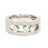 MESSIKA; an 18ct white gold and diamond set 'Move Classic Pavé' ring, total diamond weight approx