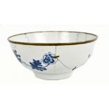 A 19th century Chinese blue and white bowl, unmarked, diameter 24cm (af).Additional
