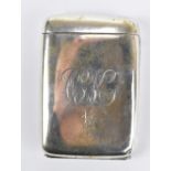 WITHDRAWN A Sterling silver cigarette case, with hinged finial, the body engraved initials and