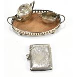 CORNELIUS SAUNDERS & FRANCIS SHEPHERD; an Edward VII hallmarked silver and silver mounted three