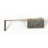 ASPREY; a George V hallmarked silver book page marker, with rectangular clip and spring loaded