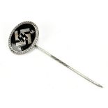 A German Third Reich SS 'FM' membership enamelled lapel pin, stamped 'L20456 GES GESCH Deschler Mchn