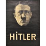 A German Nazi party election poster for the 1933 campaign inscribed 'Hitler' beneath portrait
