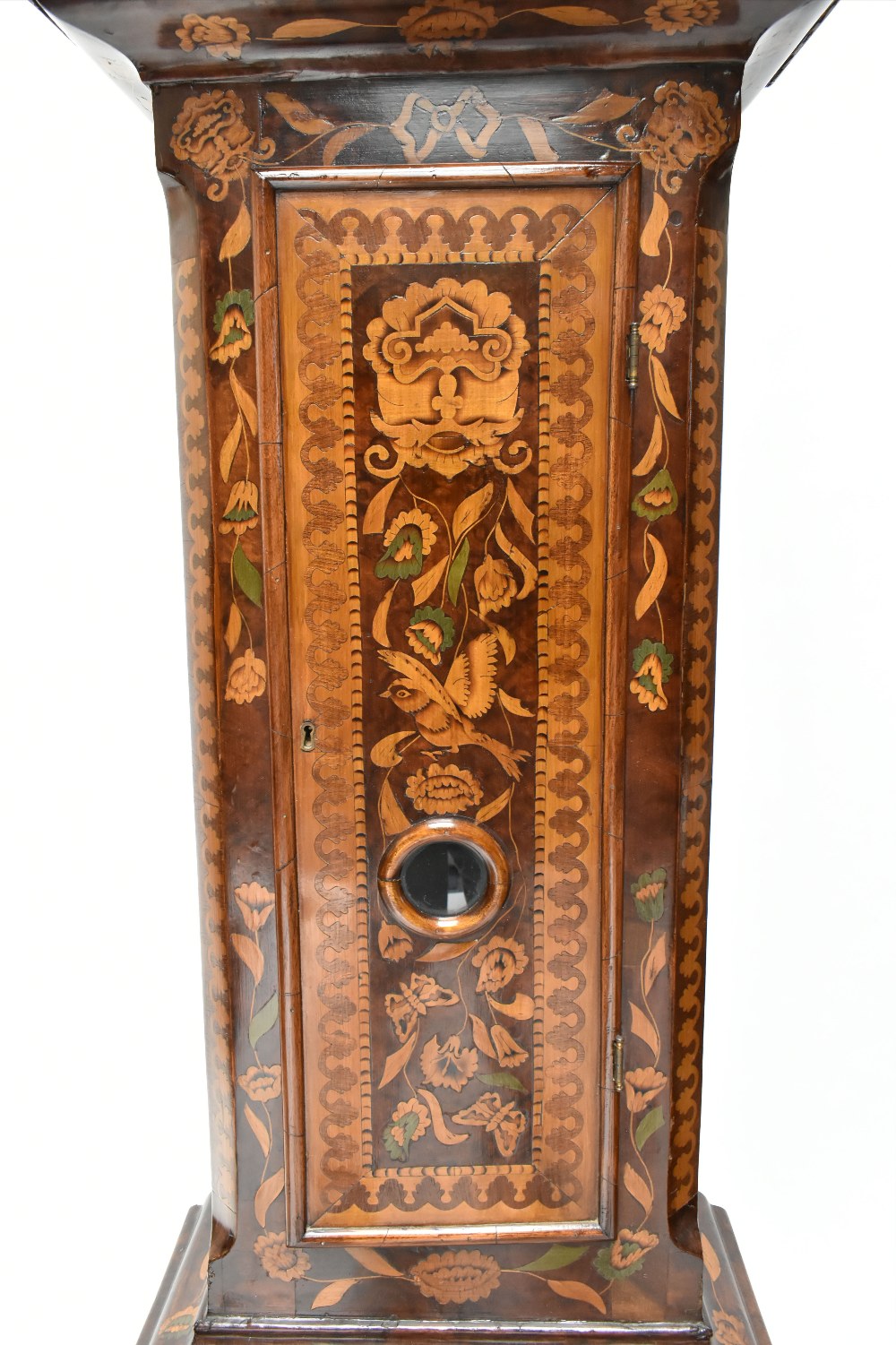 A 19th century Dutch longcase clock, the walnut case with marquetry inlay, the brass face with - Image 2 of 17