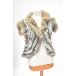 SENTINI PARIS; a rabbit and fox fur gilet, size medium.