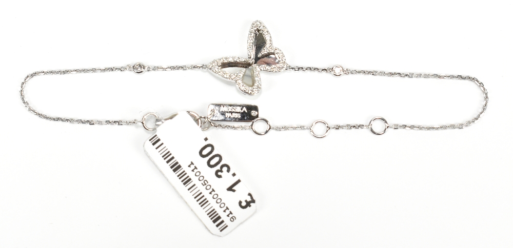 MESSIKA OF PARIS; an 18ct white gold and diamond set butterfly bracelet, length 16cm.