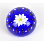 WILLIAM MANSON; a limited edition paperweight 'Blue Daisy', signed, 1/1, dated 2004 to base,