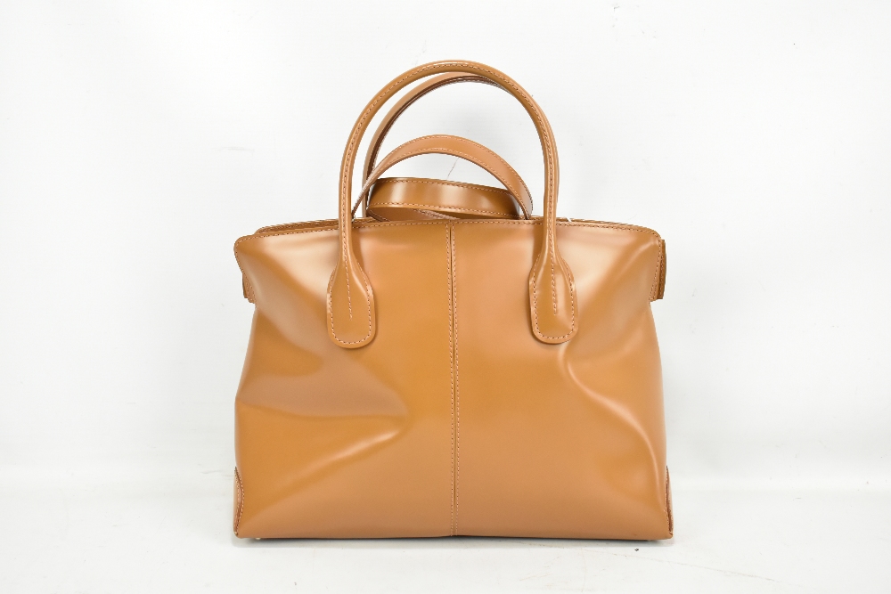 TOD'S; a beige embossed vintage D Bag by Tod's, with double handles and detachable shoulder strap, - Image 2 of 2