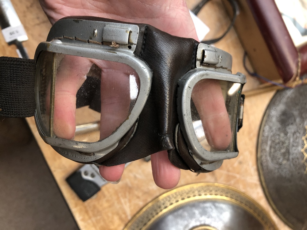 A group of military equipment and accessories including four leather flying helmets/caps, an RAF - Image 3 of 16