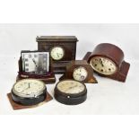 Seven clocks for restoration including an Art Deco Smith Electric example and two wall clocks, one
