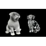LALIQUE; a modern frosted glass model of a puppy, etched to base 'Lalique. France', height 13cm, and